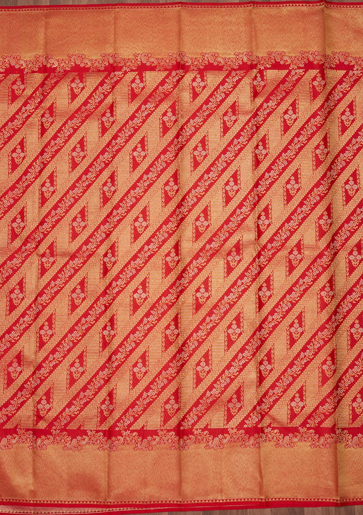 Red Zariwork (Gold) Pure Silk Saree