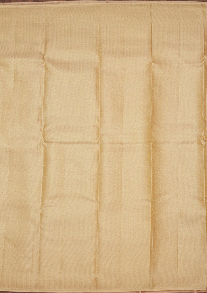 Beige Zariwork (Gold) Pure Silk Saree