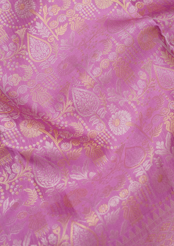 Lavender Zariwork (Gold) Pure Silk Saree