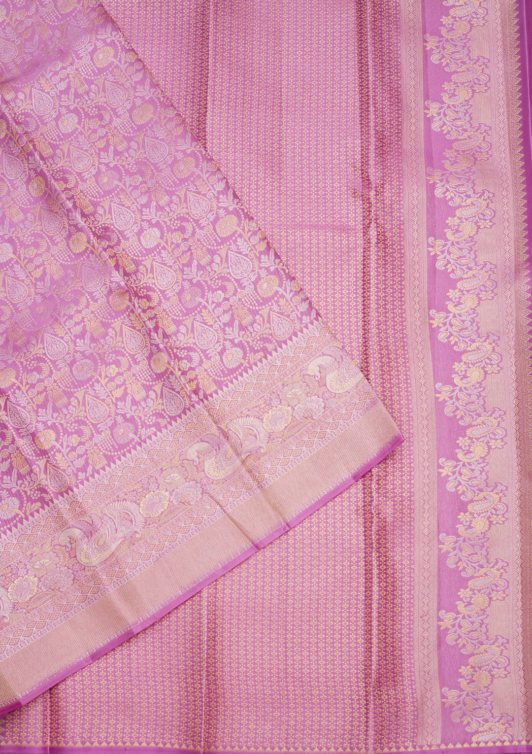 Lavender Zariwork (Gold) Pure Silk Saree