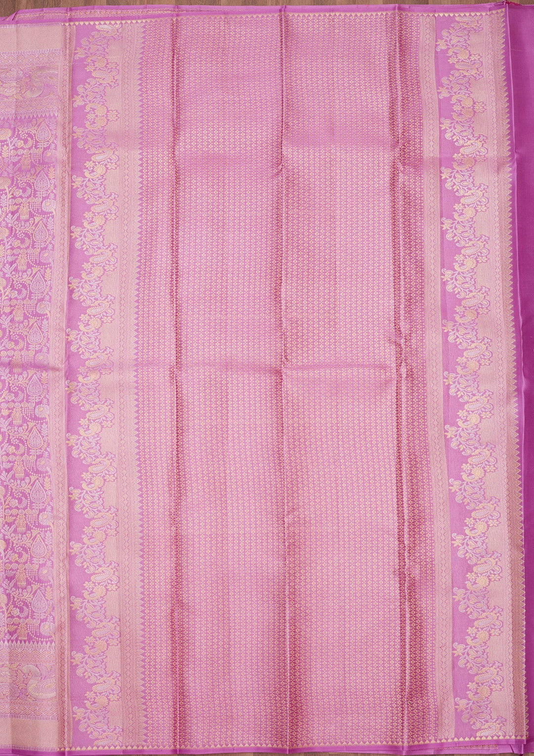 Lavender Zariwork (Gold) Pure Silk Saree