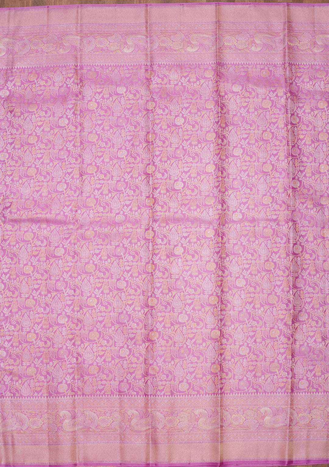 Lavender Zariwork (Gold) Pure Silk Saree