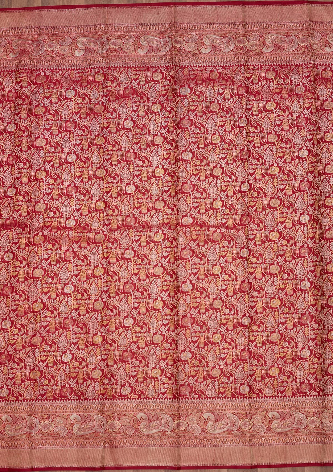 Maroon Zariwork (Gold) Pure Silk Saree