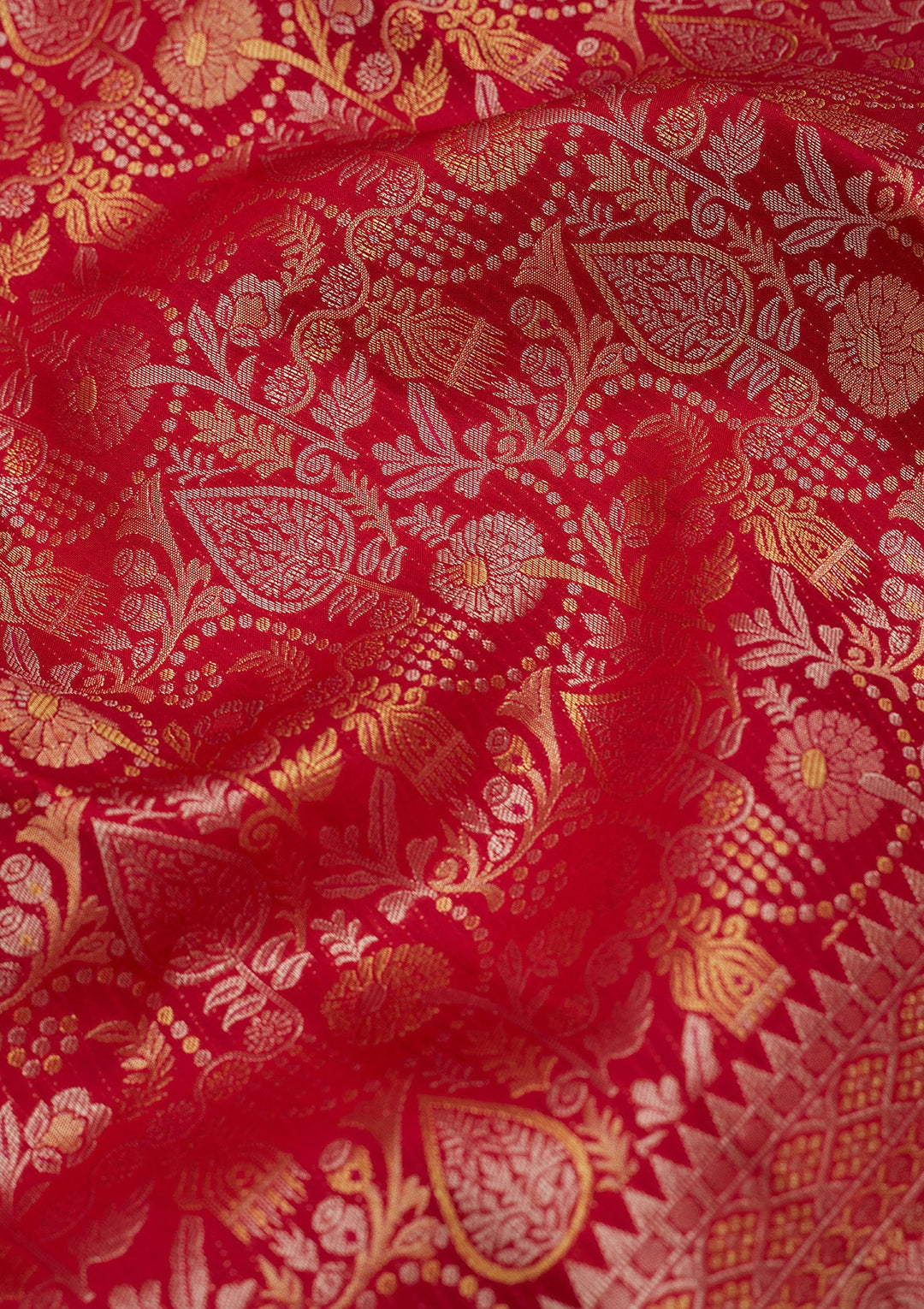 Rani Pink Zariwork (Gold) Pure Silk Saree