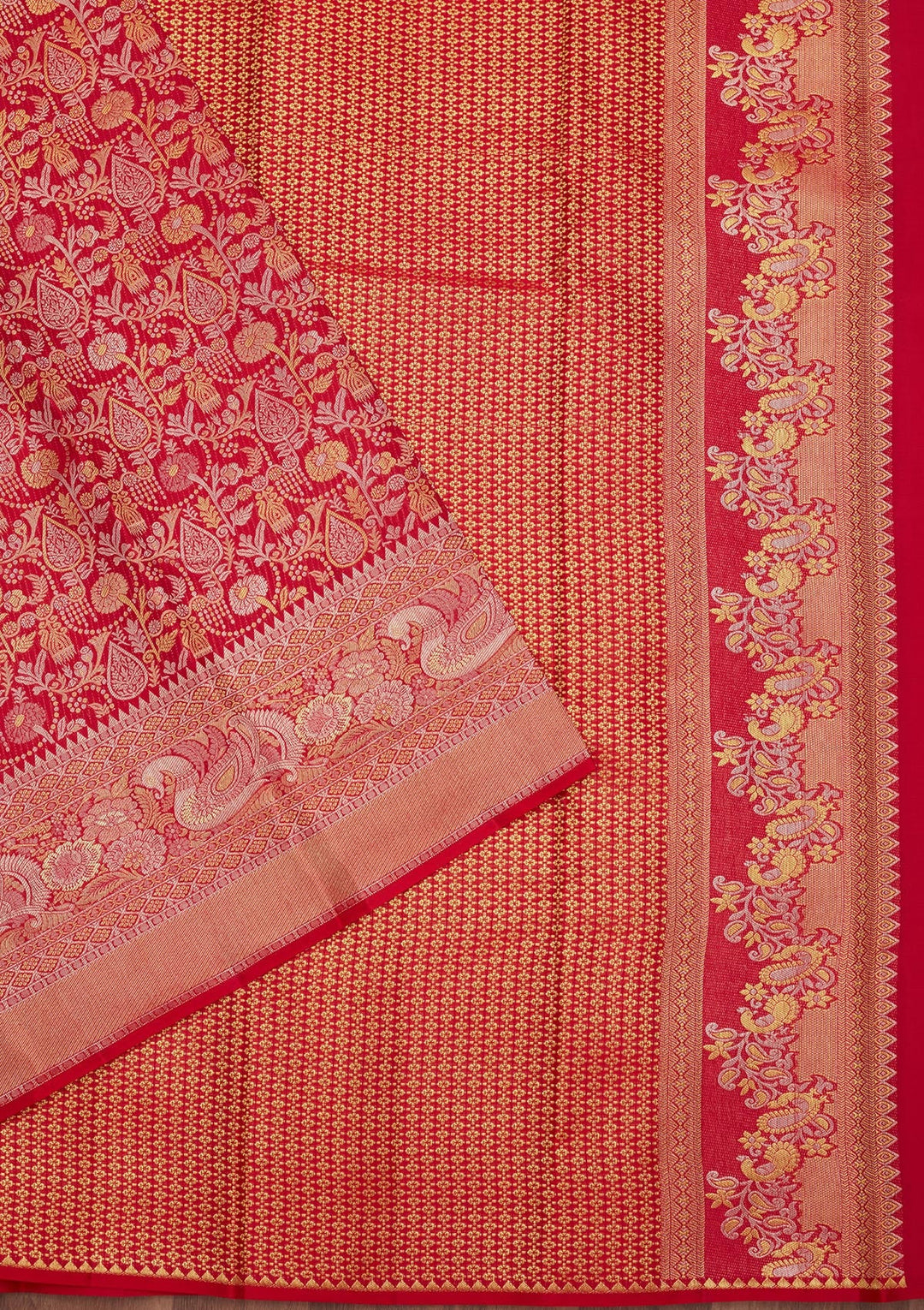Rani Pink Zariwork (Gold) Pure Silk Saree