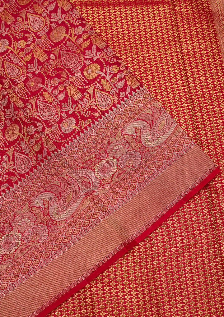 Rani Pink Zariwork (Gold) Pure Silk Saree