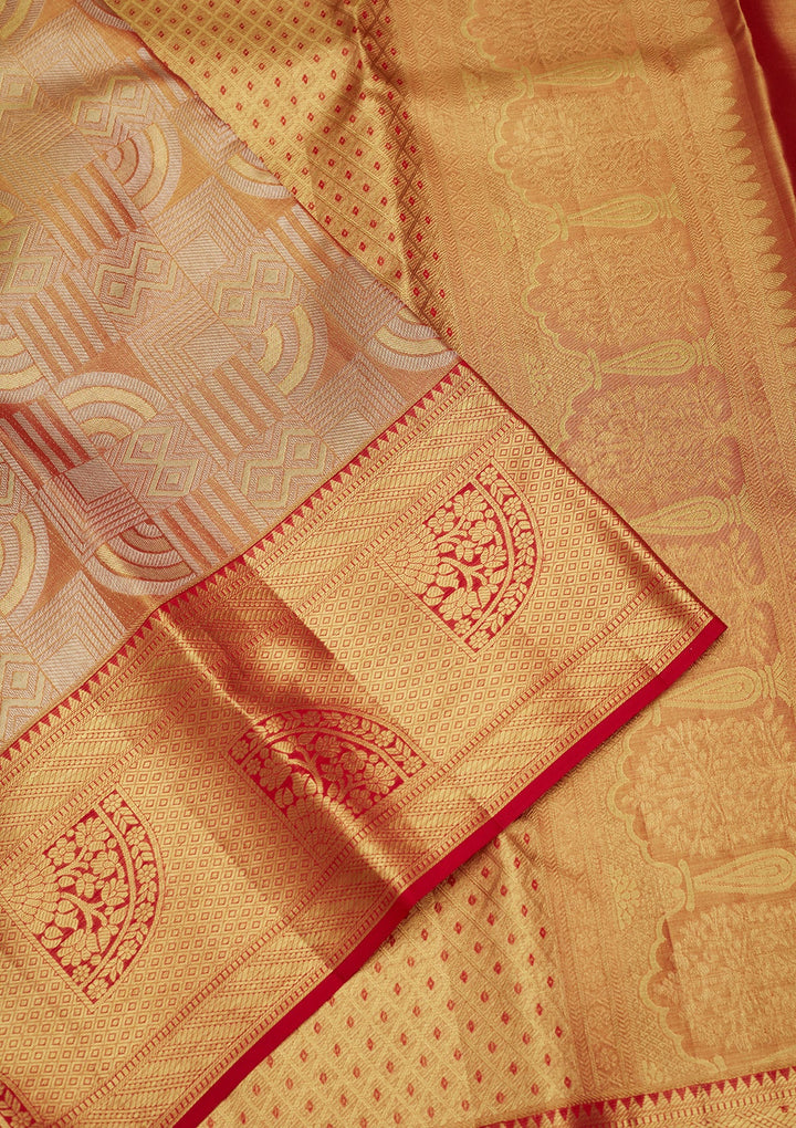 Red Zariwork (Gold) Pure Silk Saree