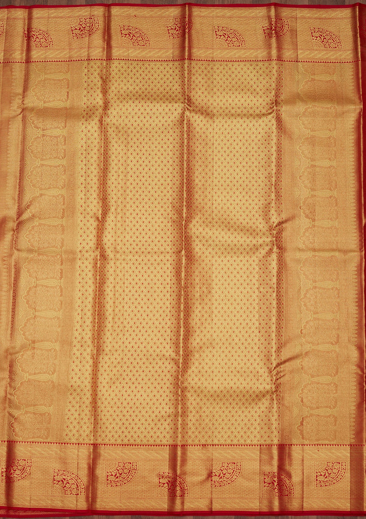 Red Zariwork (Gold) Pure Silk Saree