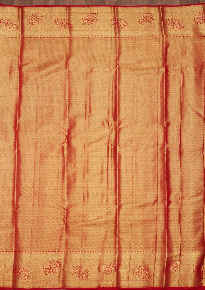 Red Zariwork (Gold) Pure Silk Saree