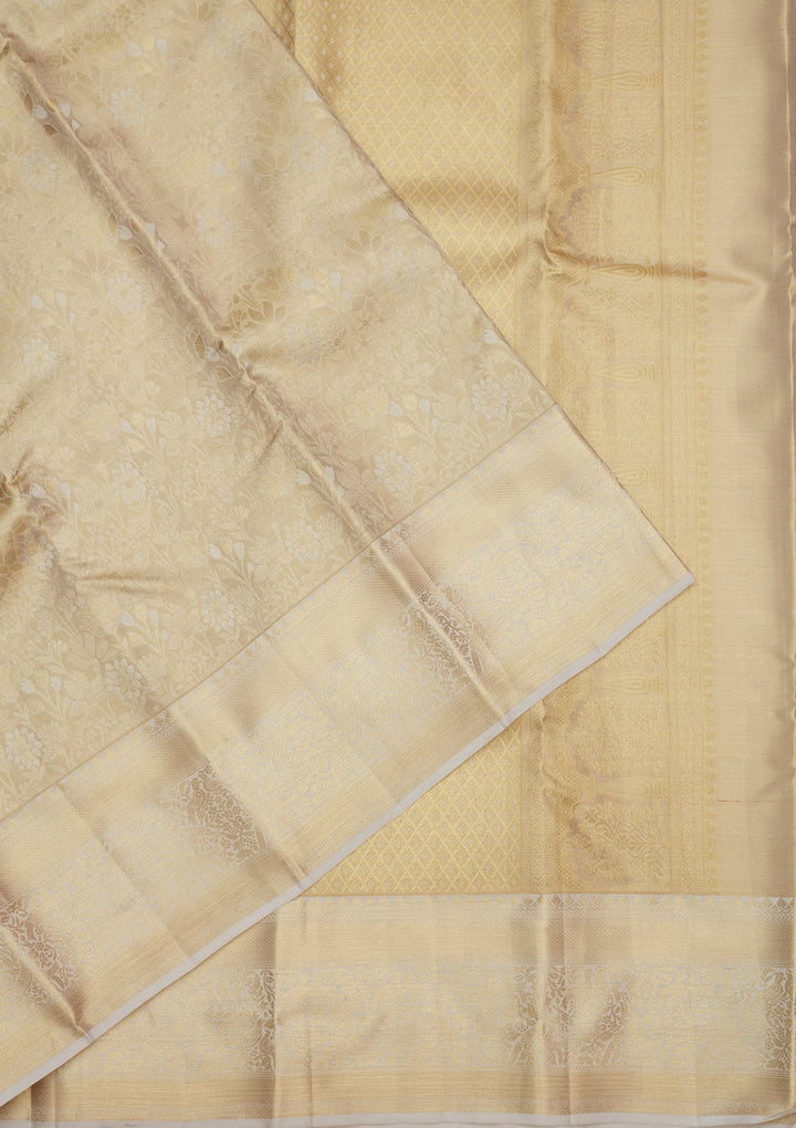 White Zariwork (Gold) Pure Silk Saree