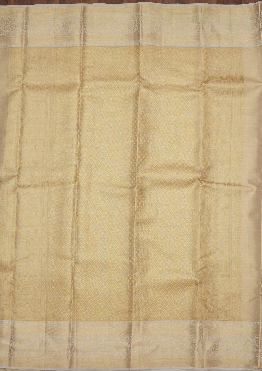 White Zariwork (Gold) Pure Silk Saree