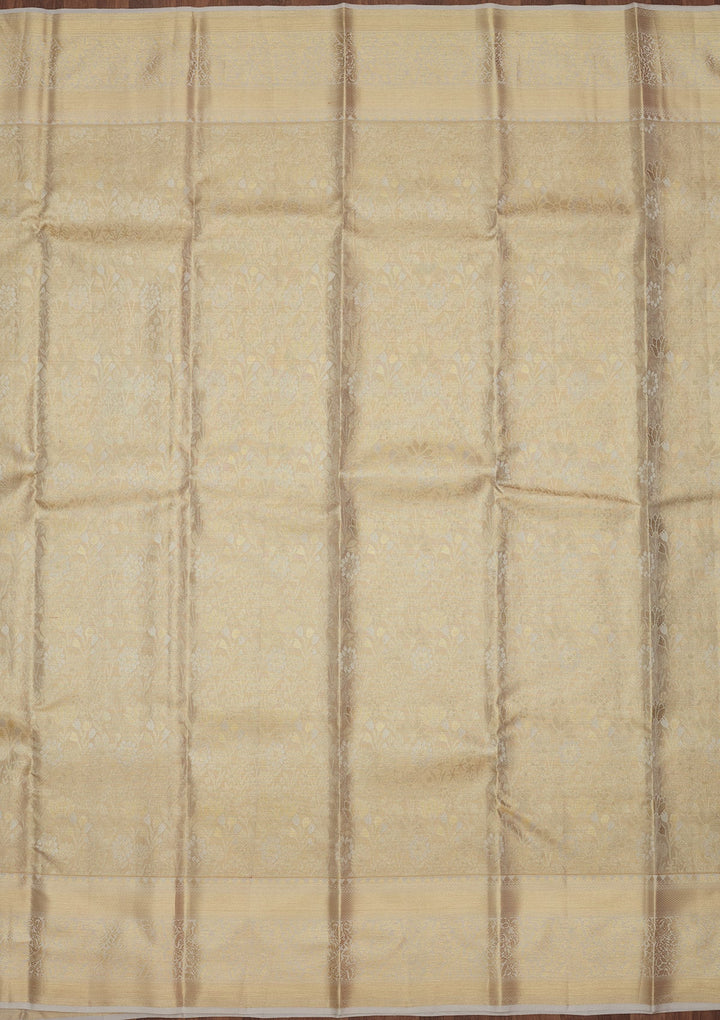 White Zariwork (Gold) Pure Silk Saree