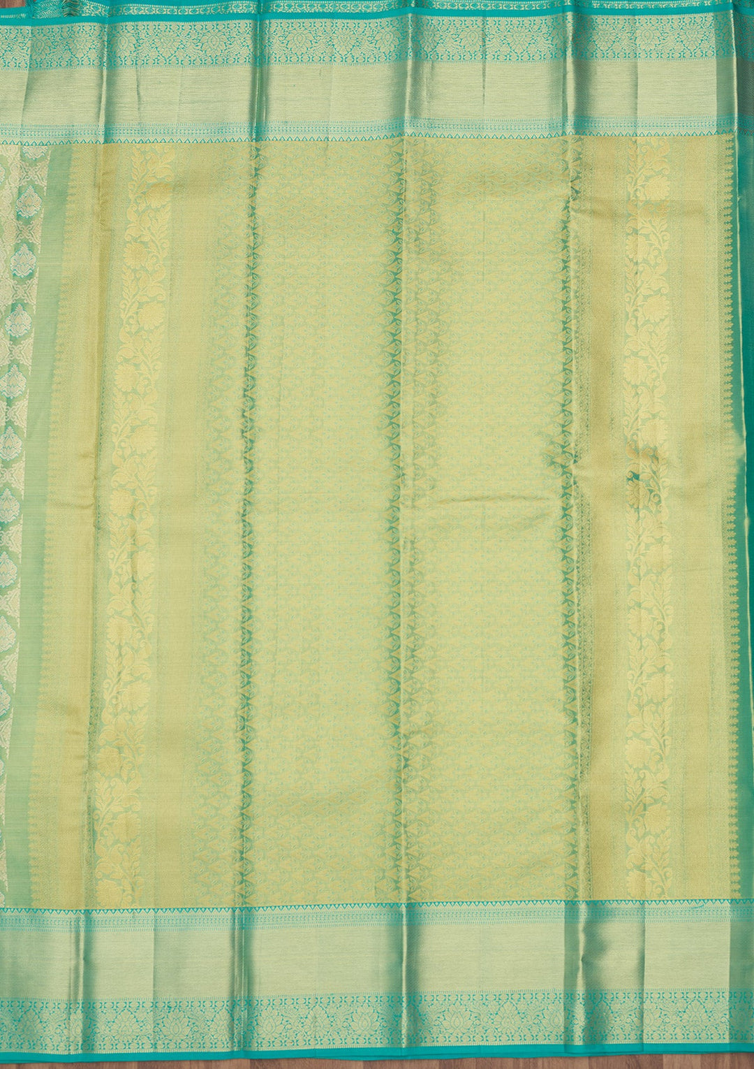 Sea Green Zariwork (Gold) Pure Silk Saree