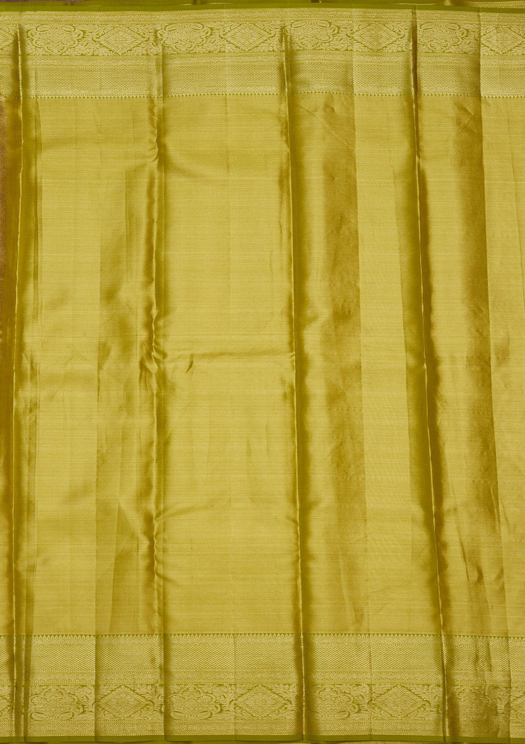 Lime Green Zariwork (Gold) Pure Silk Saree