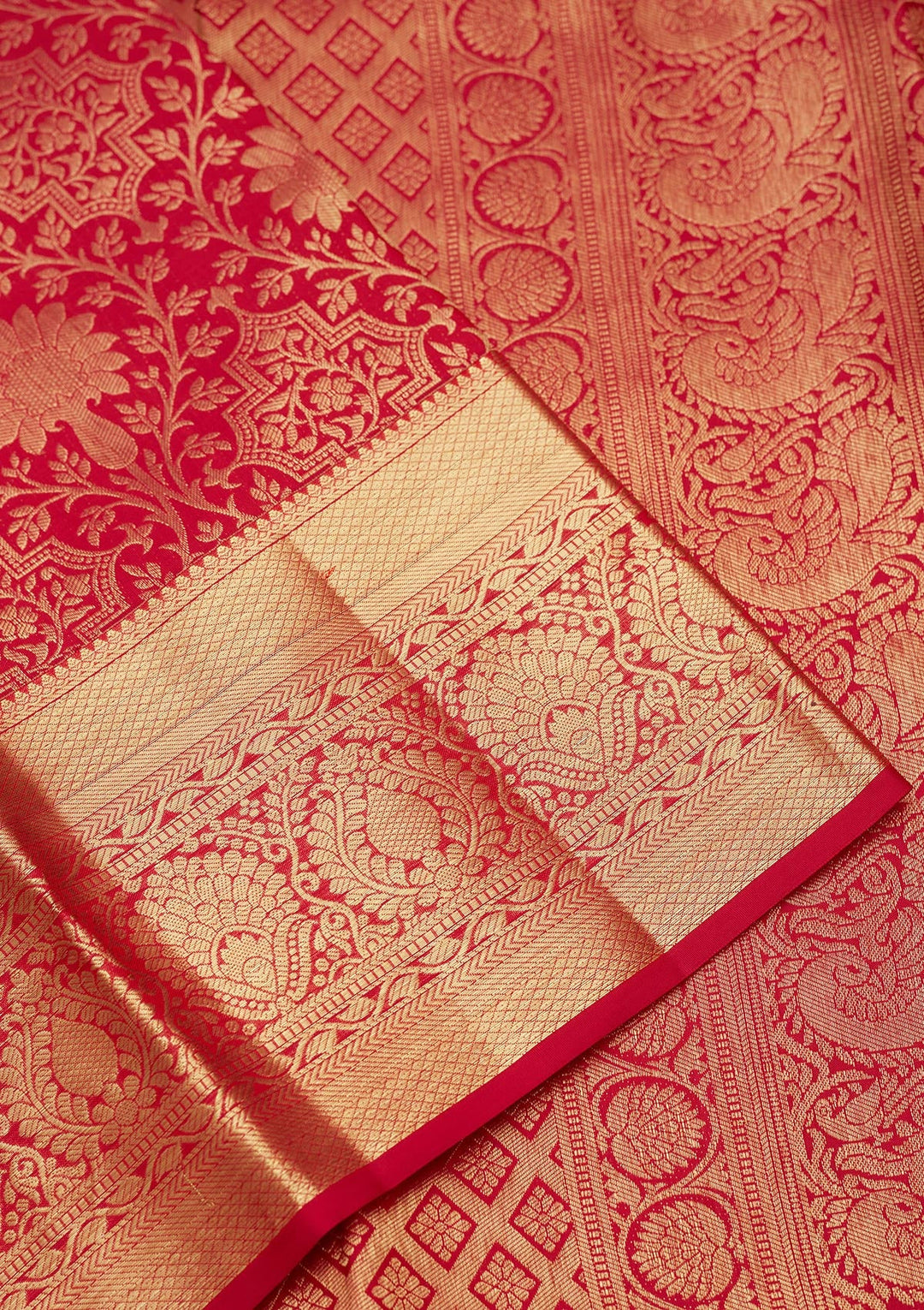 Rani Pink Zariwork (Gold) Pure Silk Saree