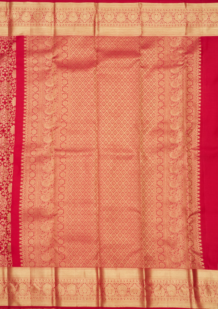 Rani Pink Zariwork (Gold) Pure Silk Saree