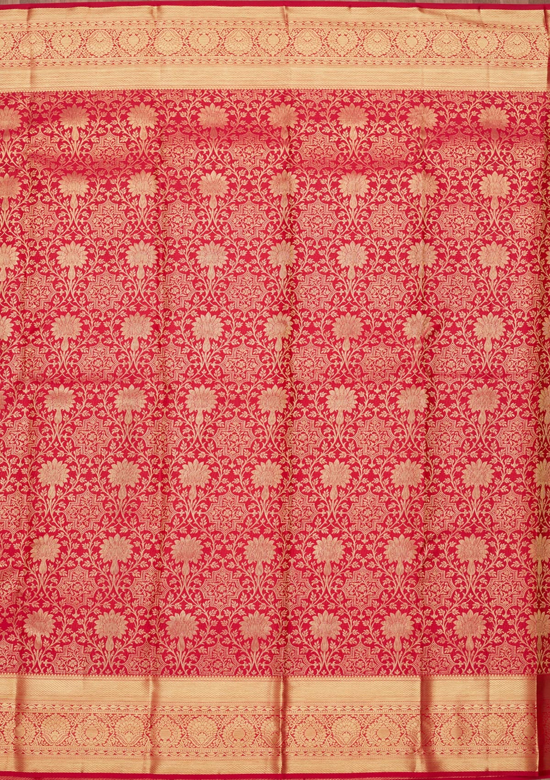 Rani Pink Zariwork (Gold) Pure Silk Saree