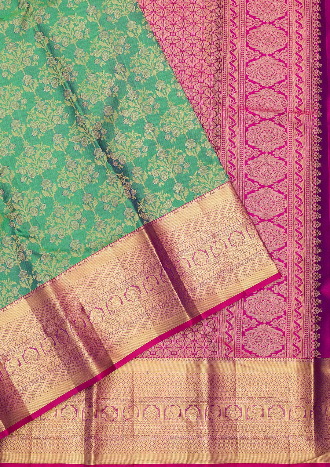 Rama Green Dharmavaram Pure Silk Saree