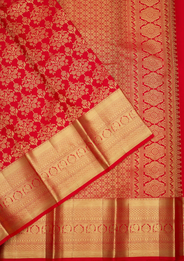 Red Zariwork (Gold) Pure Silk Saree