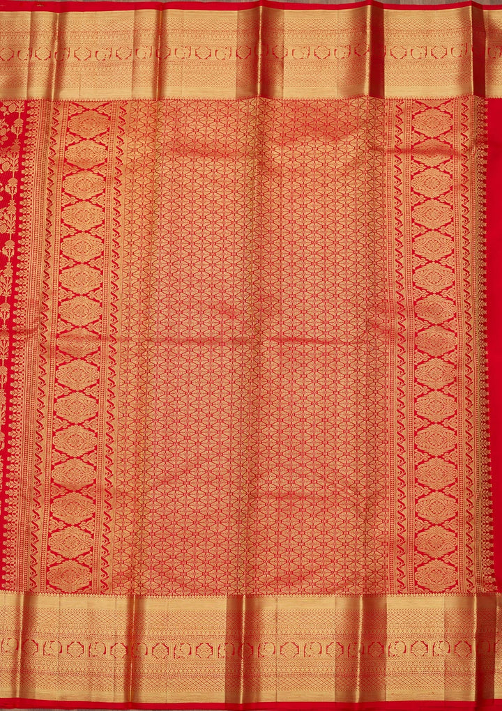 Red Zariwork (Gold) Pure Silk Saree