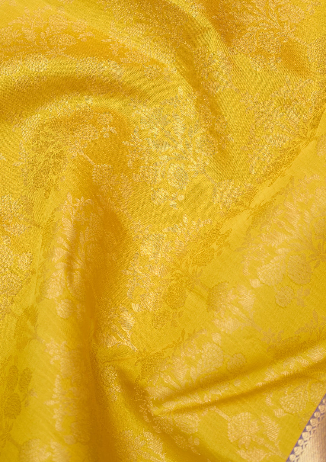Yellow Dharmavaram Pure Silk Saree