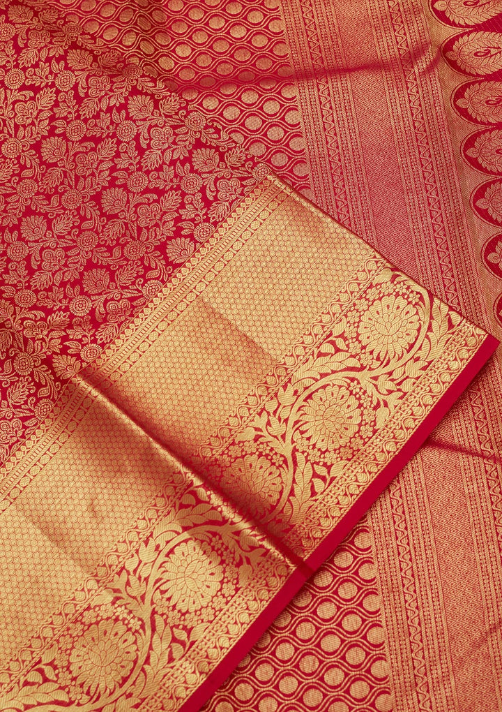 Rani Pink Zariwork (Gold) Pure Silk Saree