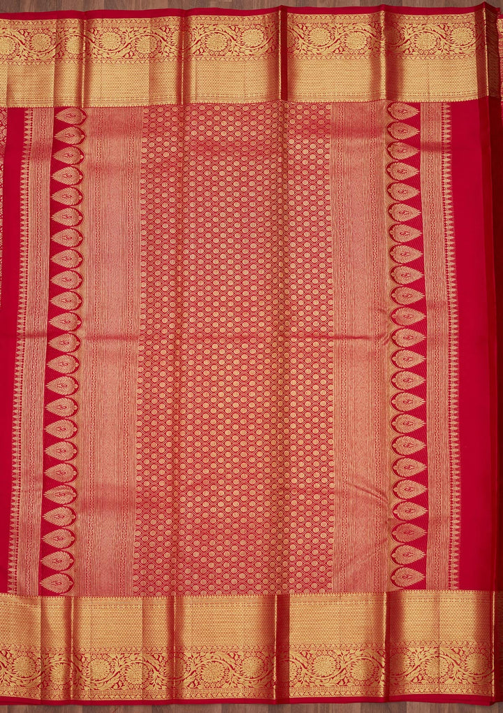 Rani Pink Zariwork (Gold) Pure Silk Saree