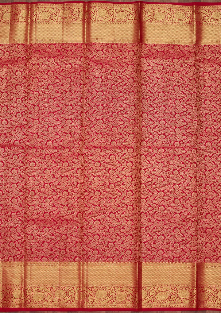 Rani Pink Zariwork (Gold) Pure Silk Saree