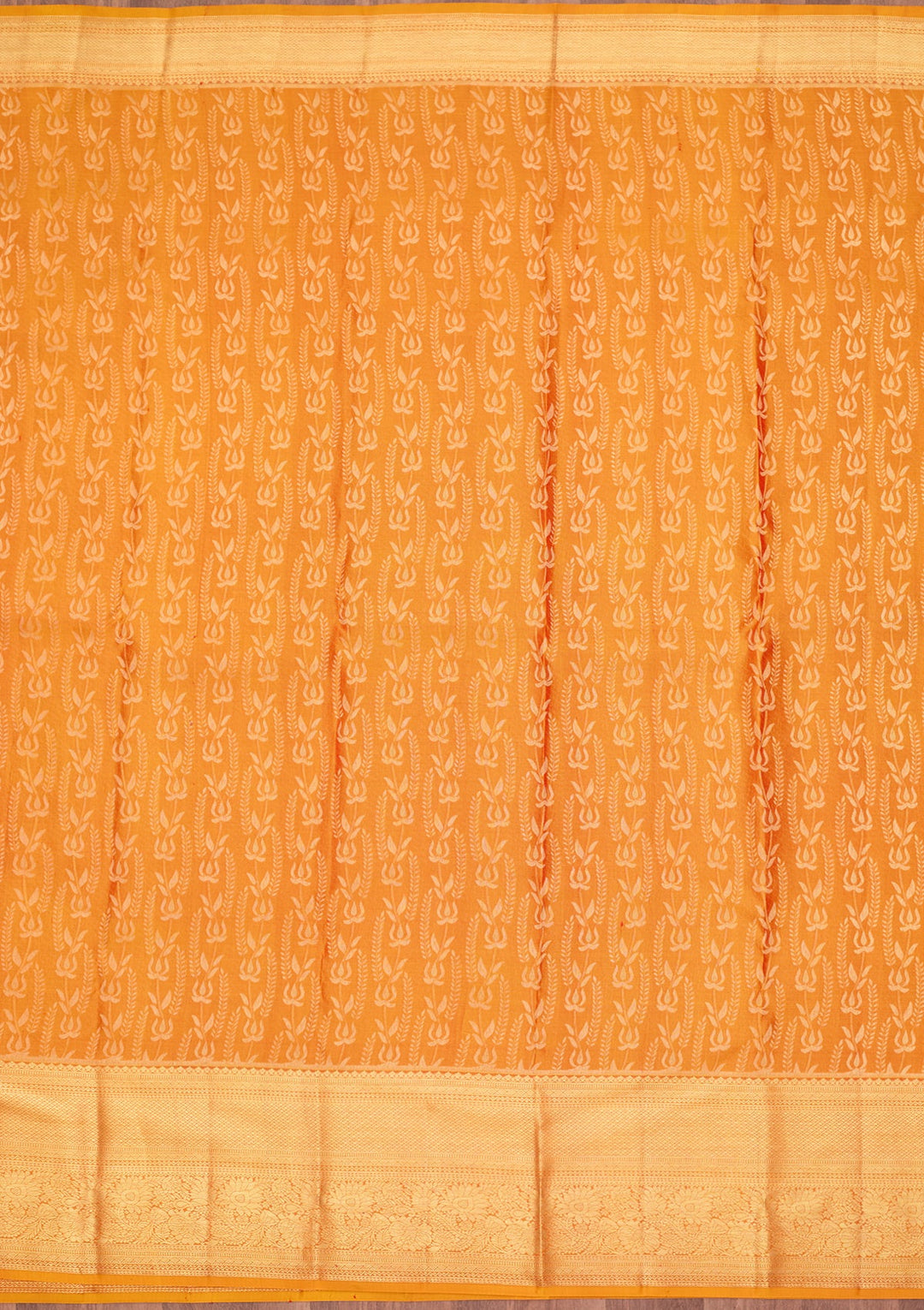 Mustard Dharmavaram Pure Silk Saree