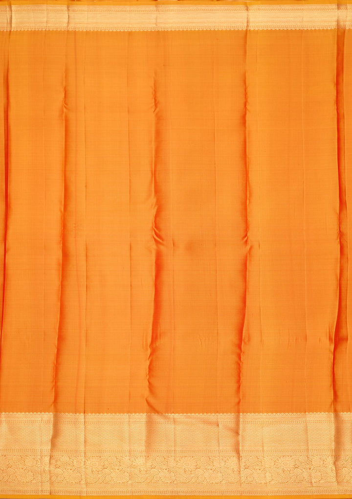 Mustard Dharmavaram Pure Silk Saree