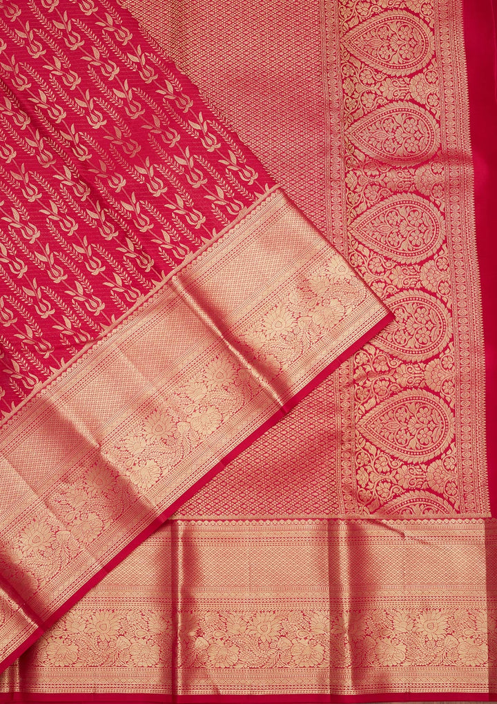 Rani Pink Zariwork (Gold) Pure Silk Saree