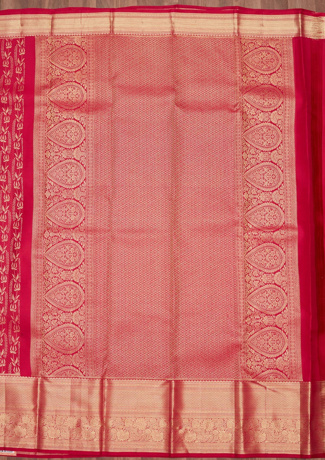 Rani Pink Zariwork (Gold) Pure Silk Saree