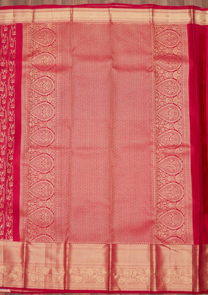 Rani Pink Zariwork (Gold) Pure Silk Saree