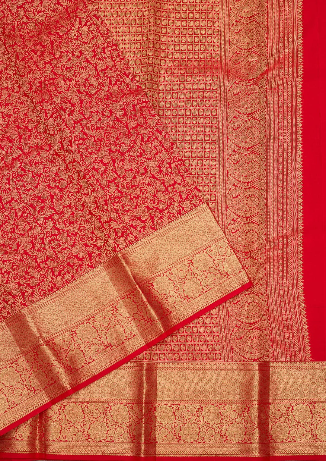 Red Zariwork (Gold) Pure Silk Saree