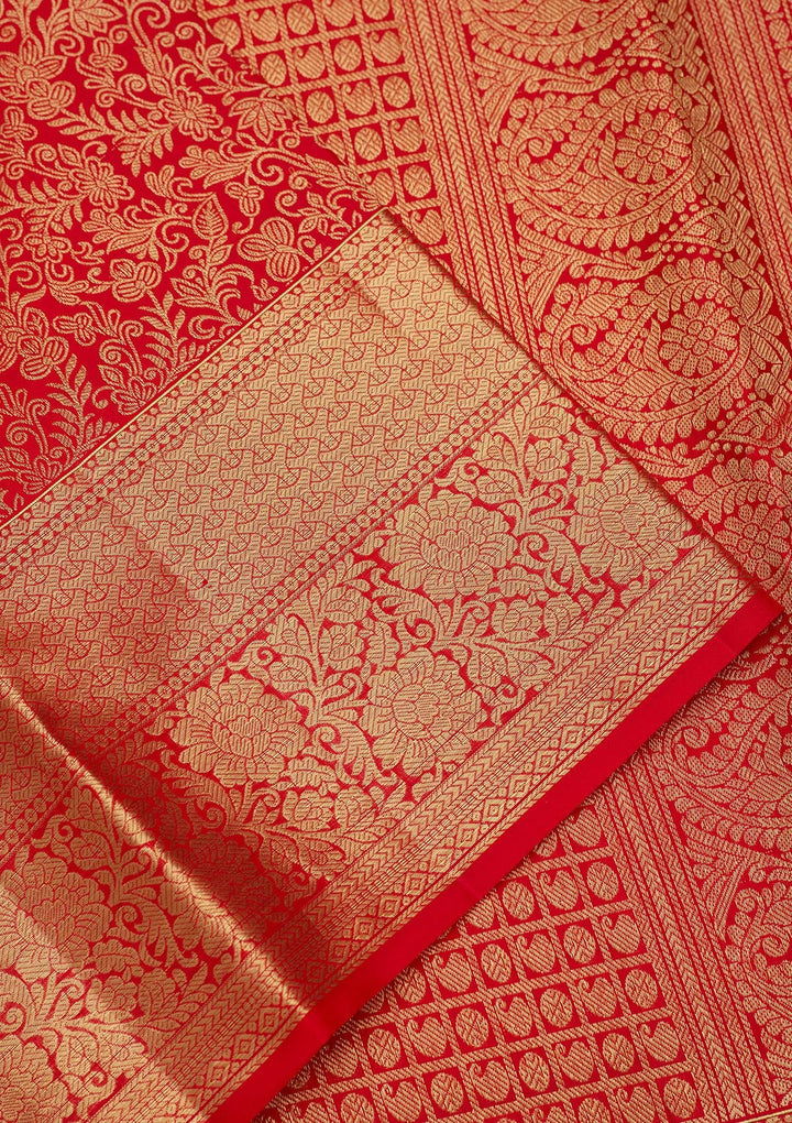Red Zariwork (Gold) Pure Silk Saree