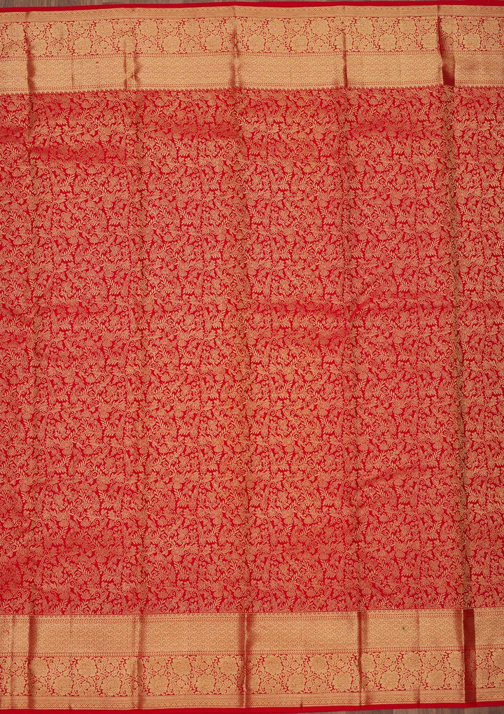 Red Zariwork (Gold) Pure Silk Saree