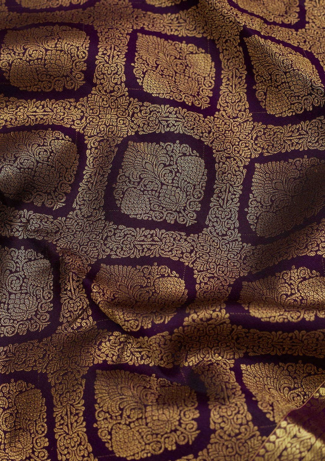 Purple Zariwork (Gold) Pure Silk Saree