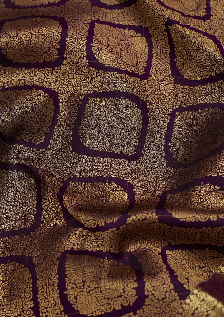 Purple Zariwork (Gold) Pure Silk Saree