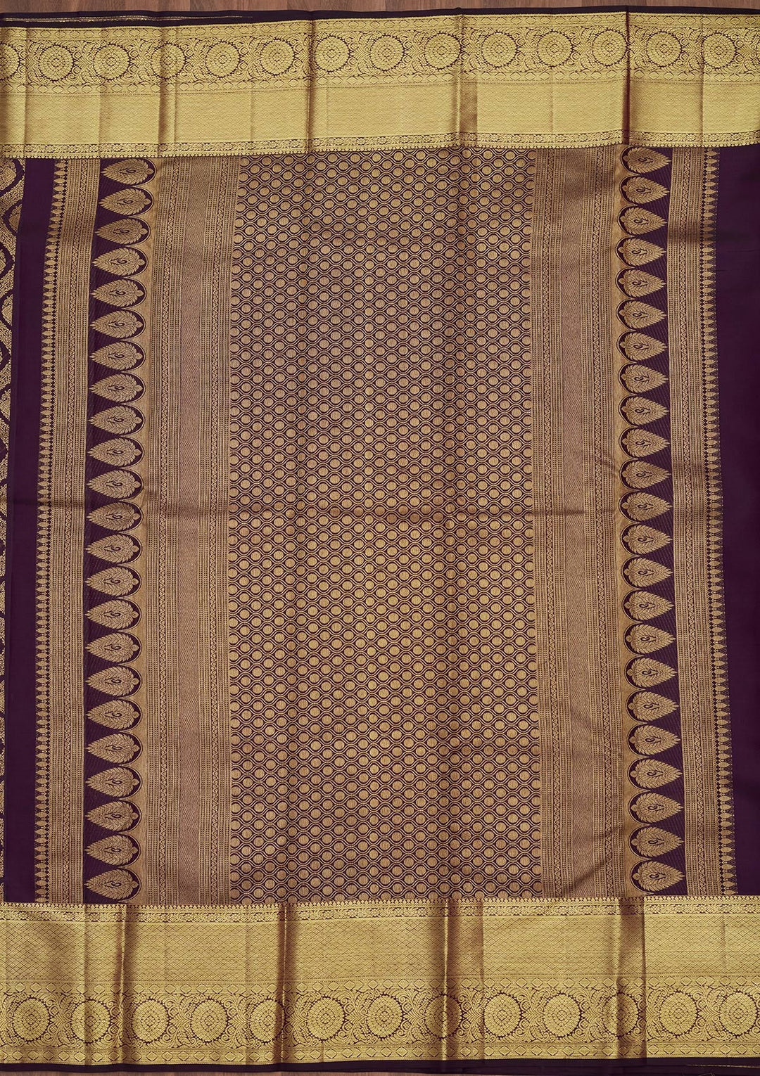 Purple Zariwork (Gold) Pure Silk Saree