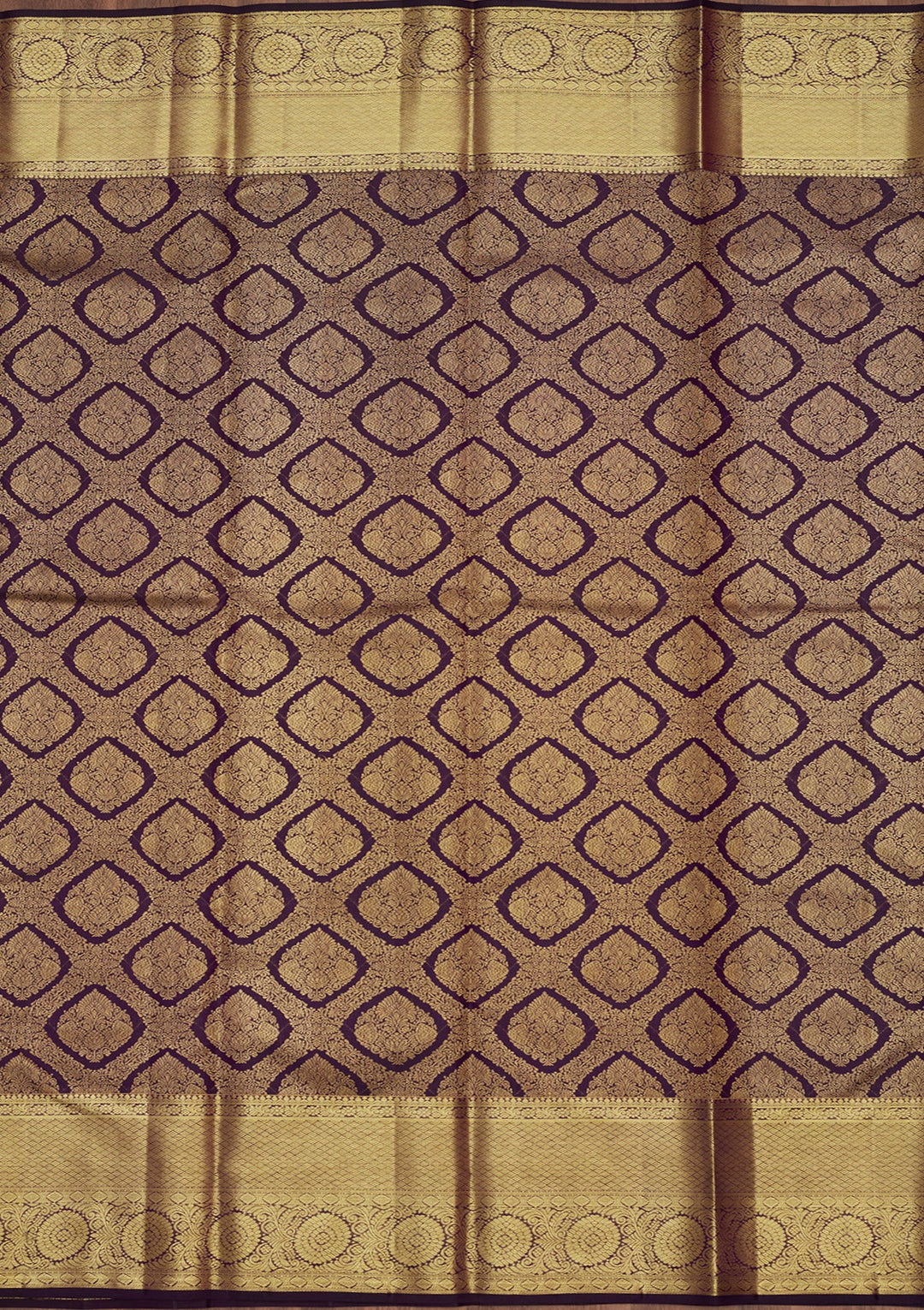 Purple Zariwork (Gold) Pure Silk Saree