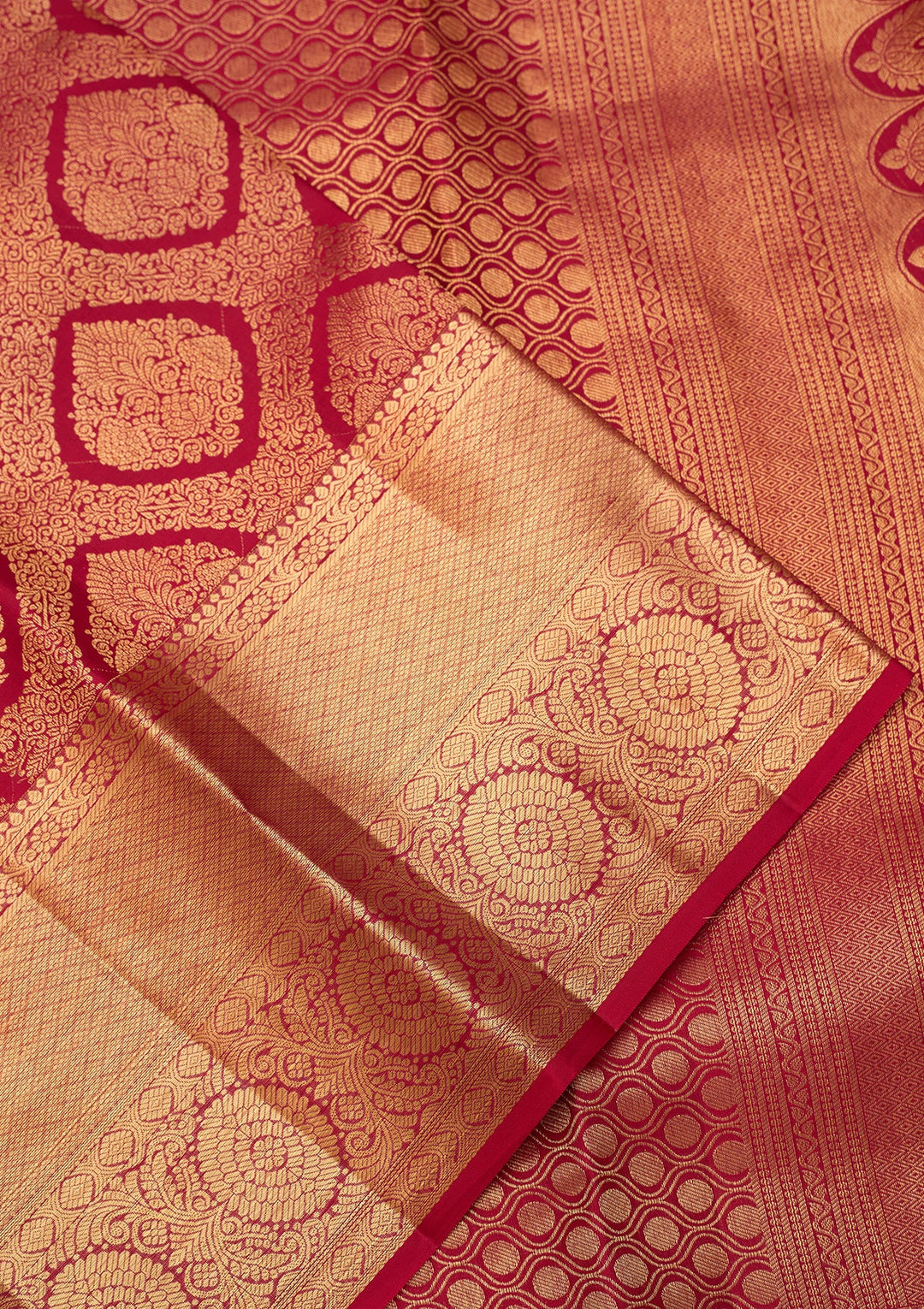Rani Pink Dharmavaram Pure Silk Saree With Matching Blouse Piece
