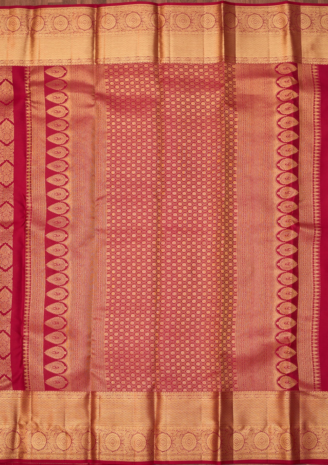 Rani Pink Dharmavaram Pure Silk Saree With Matching Blouse Piece