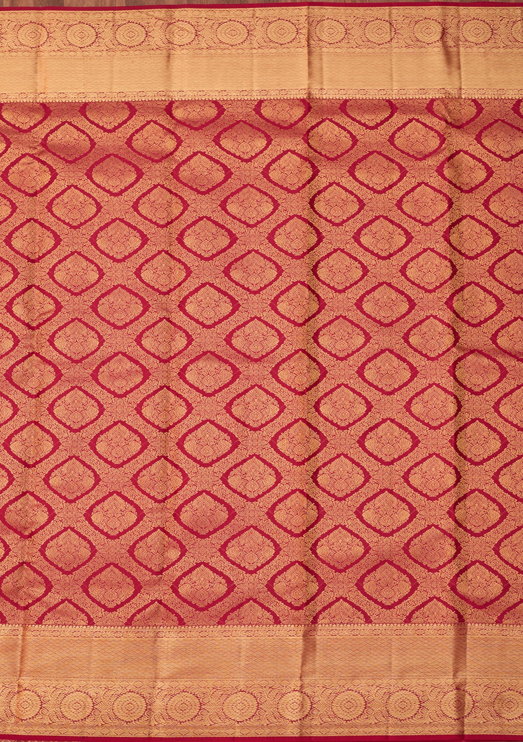Rani Pink Dharmavaram Pure Silk Saree With Matching Blouse Piece