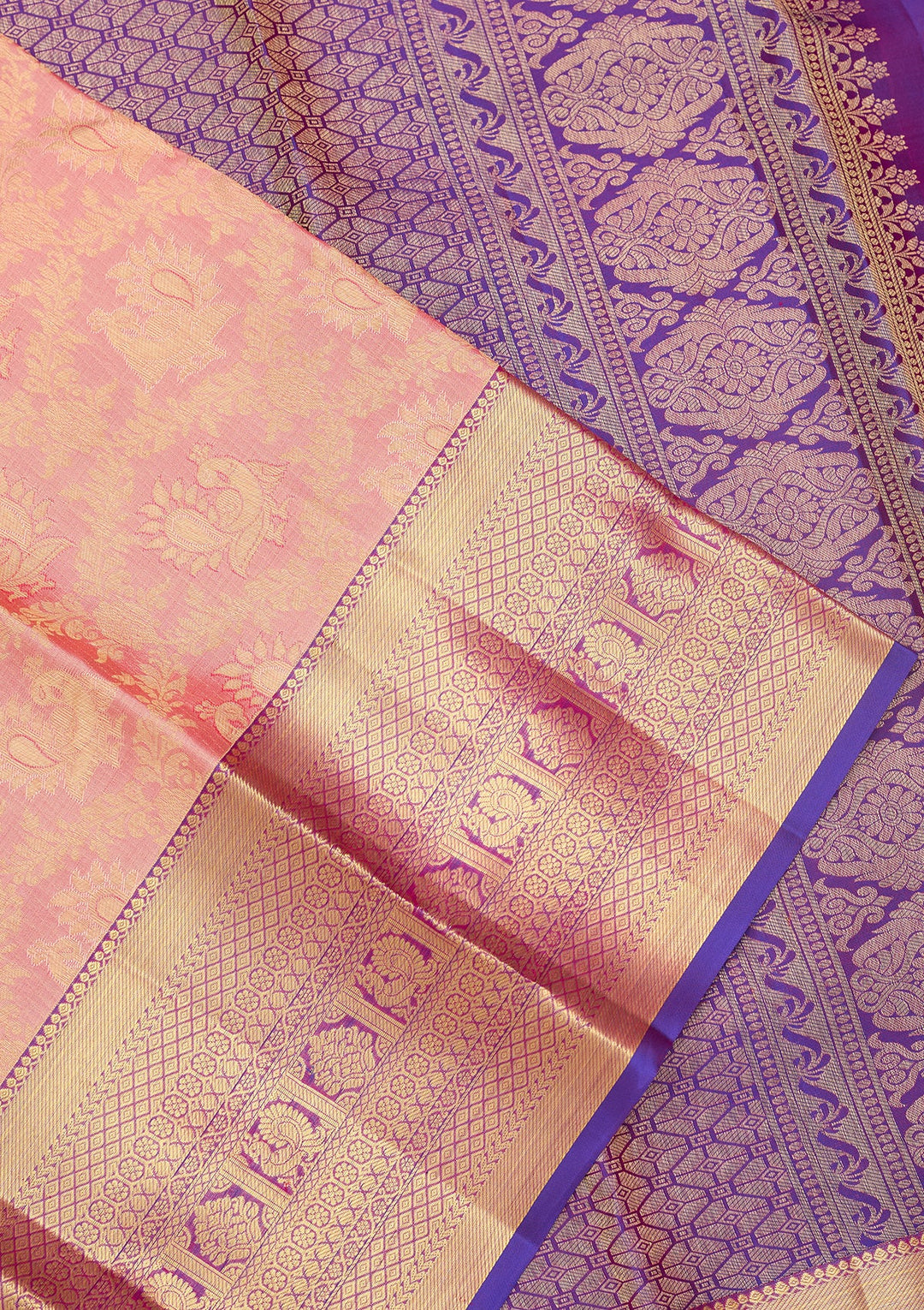 Pink Kanjivaram Pure Silk Saree