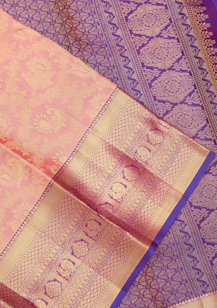 Pink Kanjivaram Pure Silk Saree