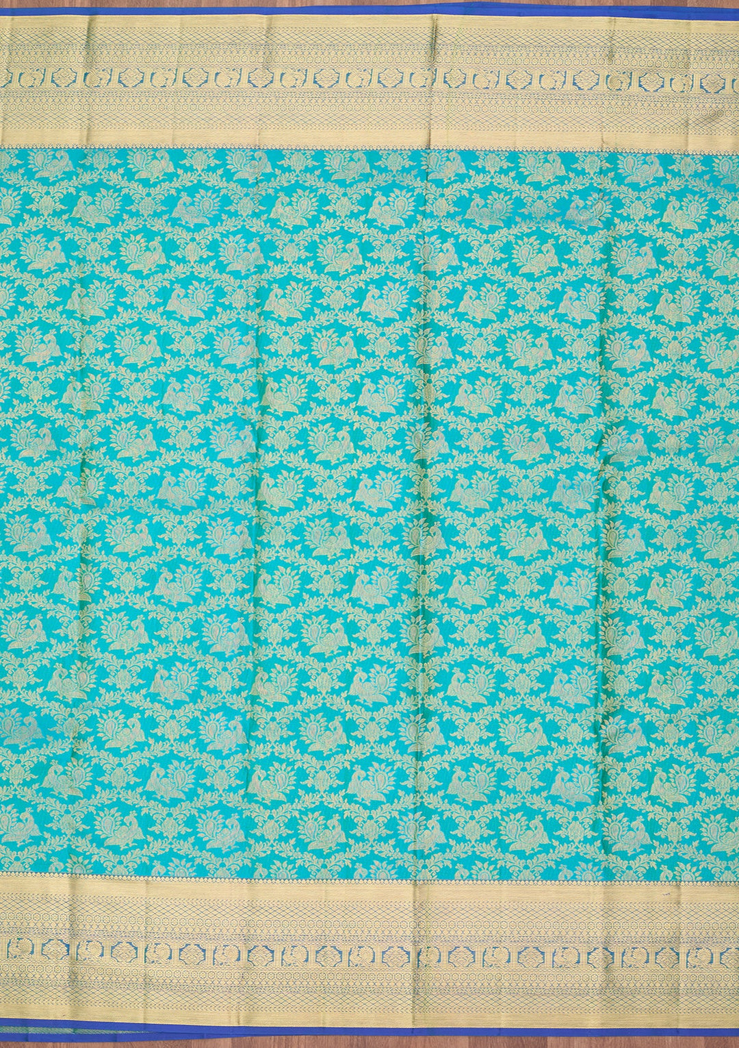 Turquoise Blue Kanjivaram Pure Silk Saree