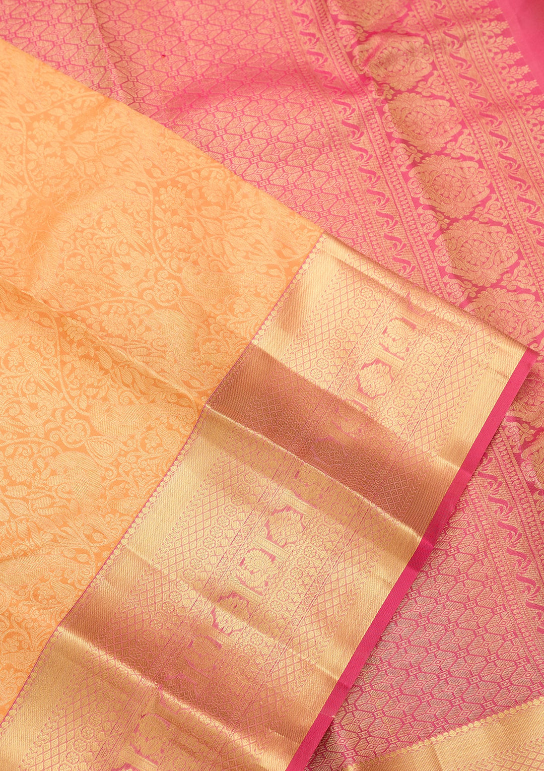 Orange Kanjivaram Pure Silk Saree