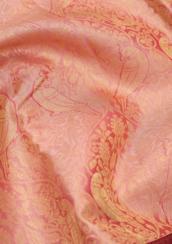 Pink Kanjivaram Pure Silk Saree