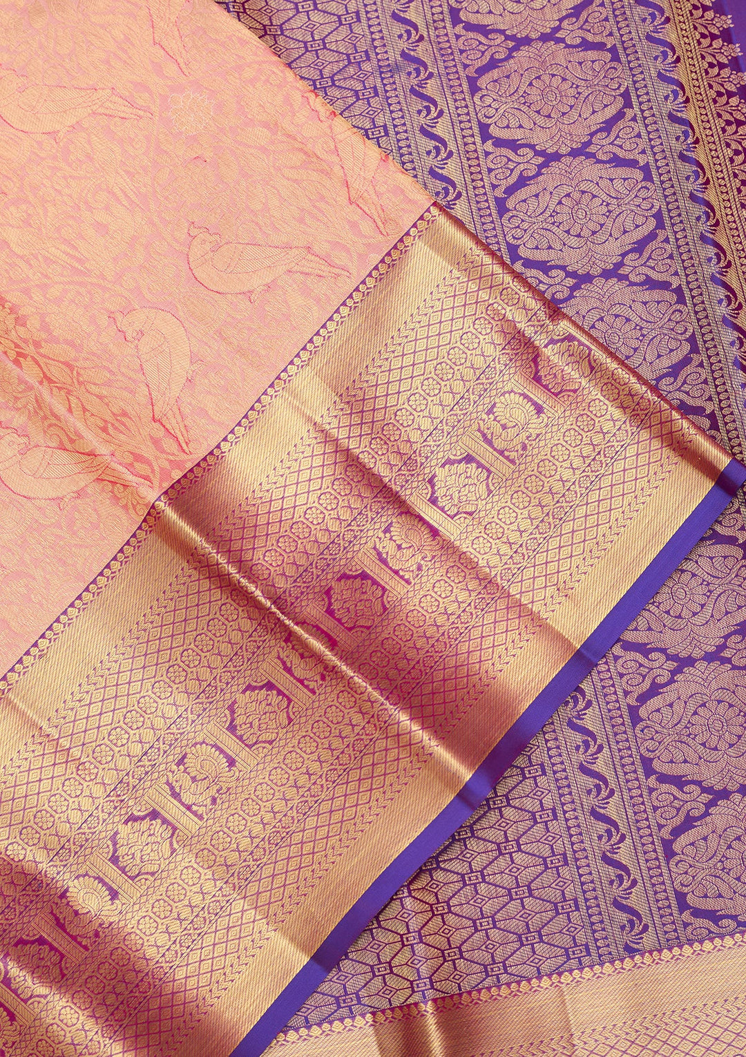 Pink Kanjivaram Pure Silk Saree