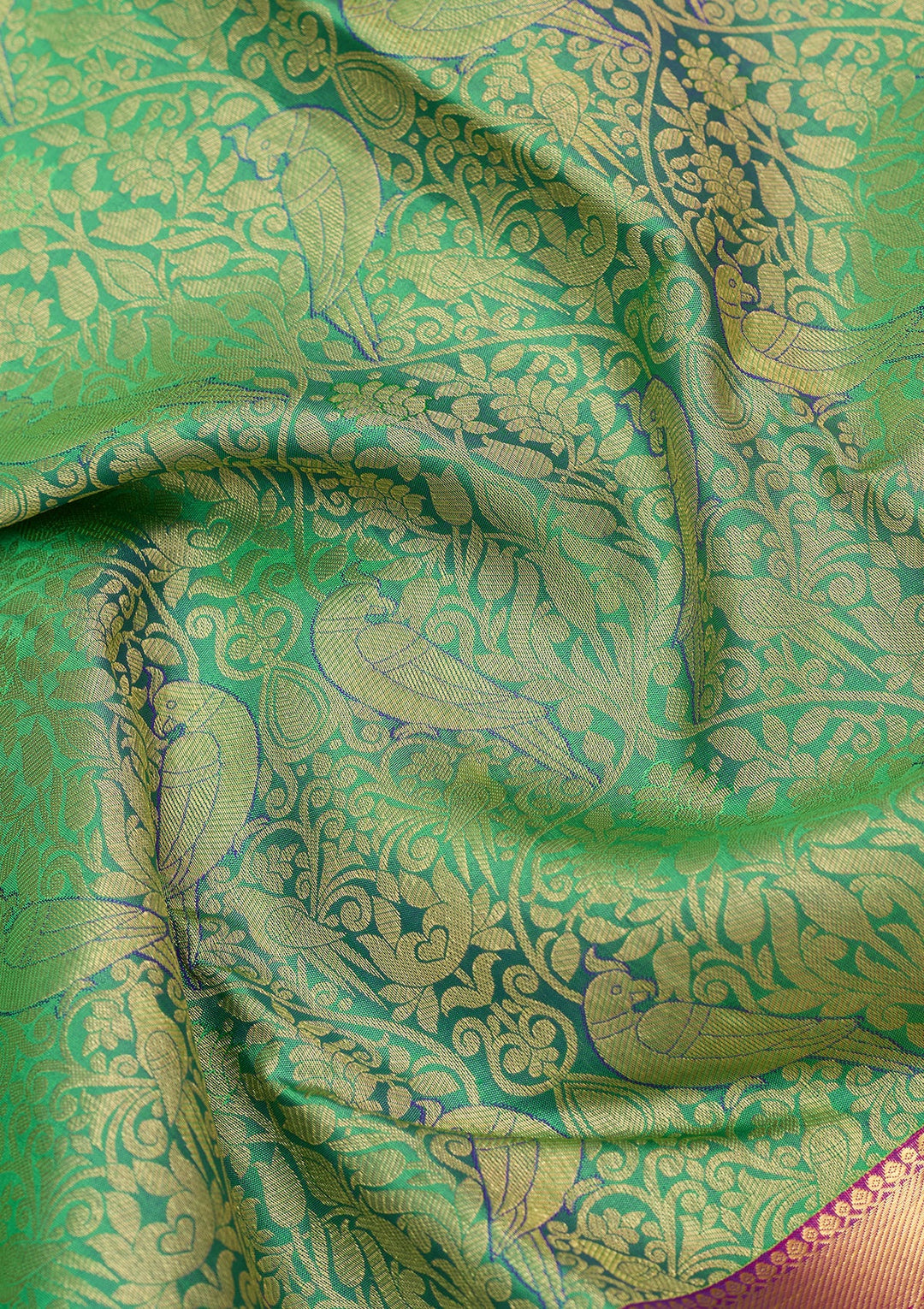Rama Green Kanjivaram Pure Silk Saree